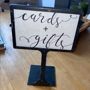 Black Metal wedding Cards and Gifts Sign